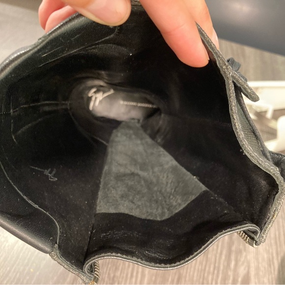 Zanotti knee high coated cotton leather versatile boots - Picture 12 of 16